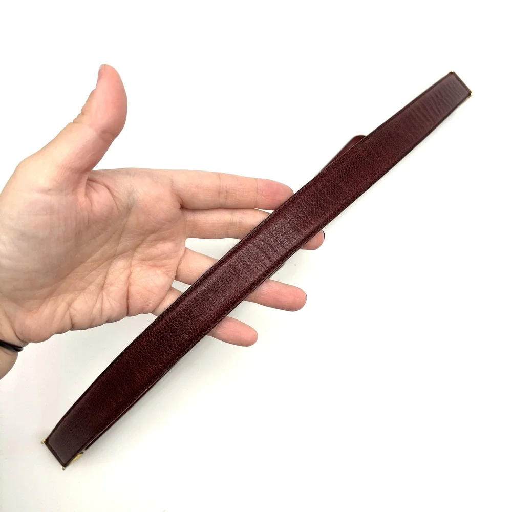 1970s Yves Saint Laurent 1214009 Oxblood Steerhide Leather Segmented Belt 32-36